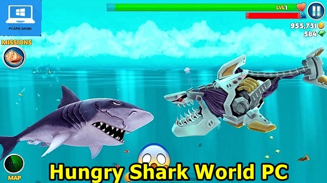 hungry shark world on pc laptop windows 2