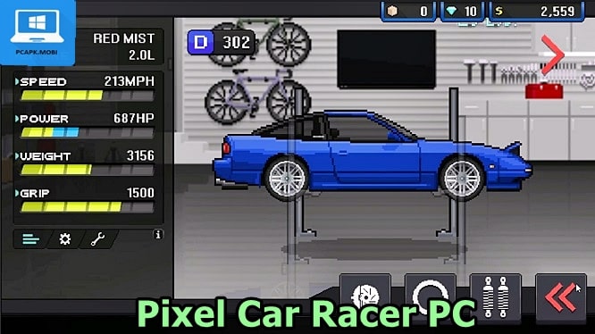pixel car racer on pc laptop windows 2