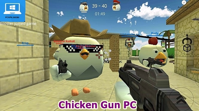 chicken gun on pc laptop computer