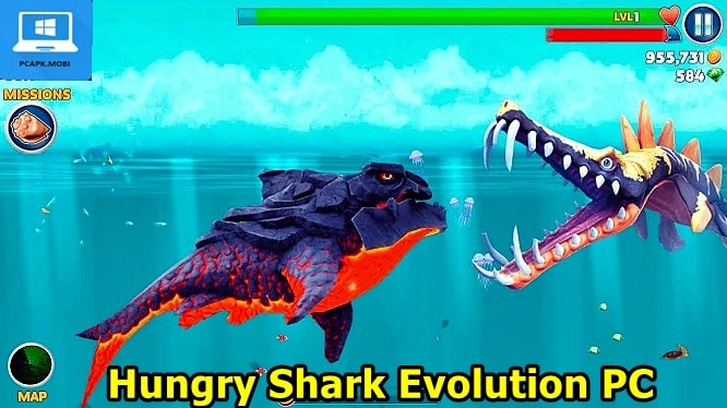hungry shark evolution on pc laptop computer